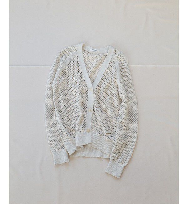 SALON adam et rope'「ペーパーヤーンメッシュカーディガン」|カーディガン|オフホワイト(15)