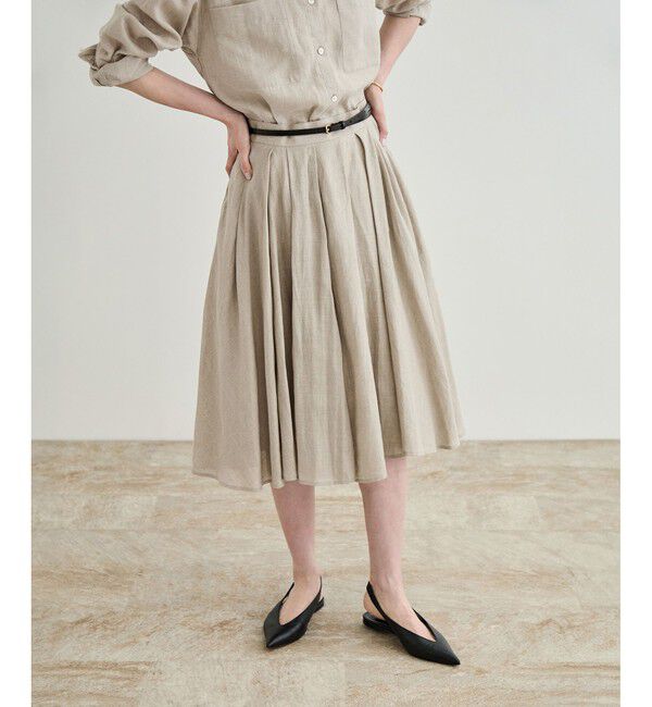 ROPE「【洗える】ヨーロピアンリネンフレアスカート/一部セットアップ対応」|スカート|