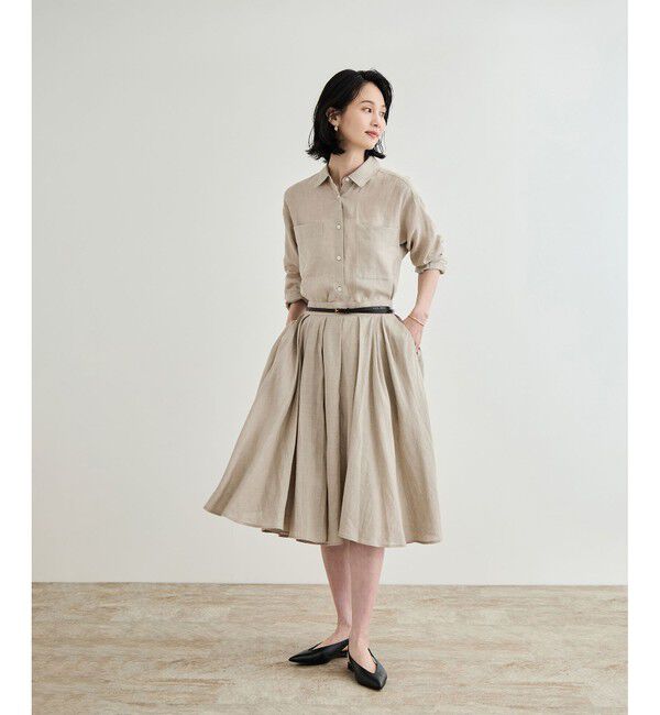 ROPE「【洗える】ヨーロピアンリネンフレアスカート/一部セットアップ対応」|スカート|