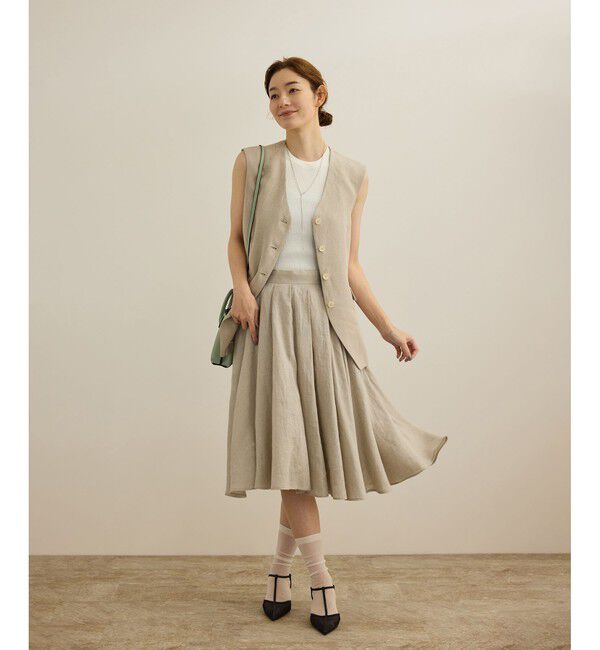 ROPE「【洗える】ヨーロピアンリネンフレアスカート/一部セットアップ対応」|スカート|