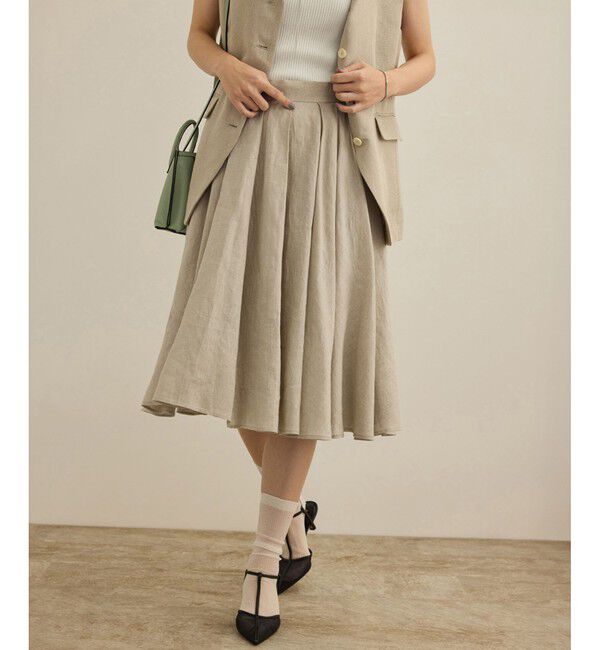ROPE「【洗える】ヨーロピアンリネンフレアスカート/一部セットアップ対応」|スカート|
