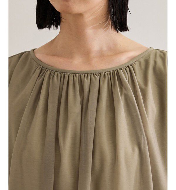 ROPE「【洗える】ブライトネスヤーンギャザーブラウス/セットアップ対応」|シャツ・ブラウス|