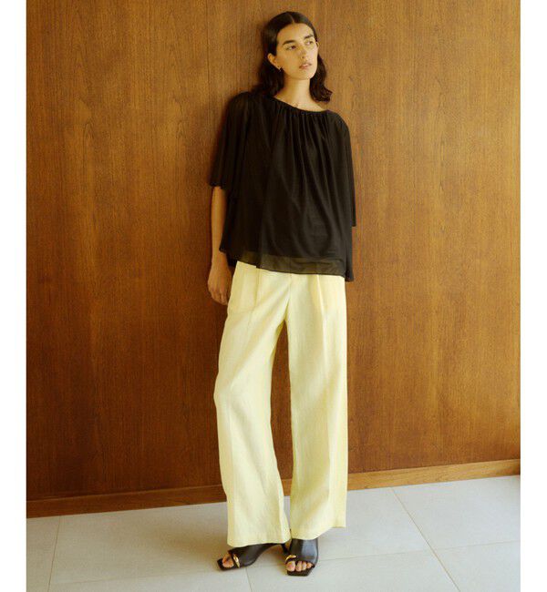 ROPE「【洗える】ブライトネスヤーンギャザーブラウス/セットアップ対応」|シャツ・ブラウス|