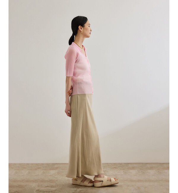 ROPE「【洗える】【WEB・一部店舗限定】シアーリブＶネックポロニット」|ニット・セーター|