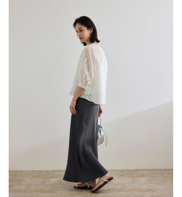 ROPE「【WEB・一部店舗限定】フィブリルサテンマーメイドスカート【セットアップ対応】/洗える」|スカート|