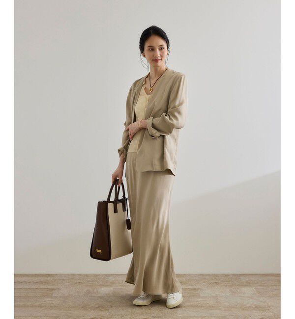 ROPE「【WEB・一部店舗限定】フィブリルサテンマーメイドスカート【セットアップ対応】/洗える」|スカート|