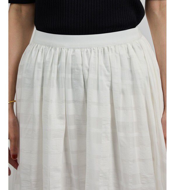 ROPE「【洗える】シアーチェックスカート/セットアップ対応」|スカート|