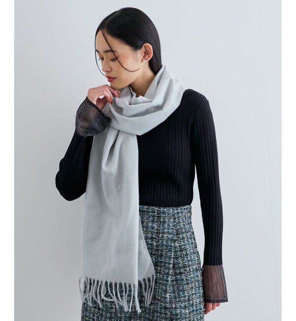 VIS「【リサイクルポリ】なめらかタッチ無地マフラー」|マフラー|ライトグレー