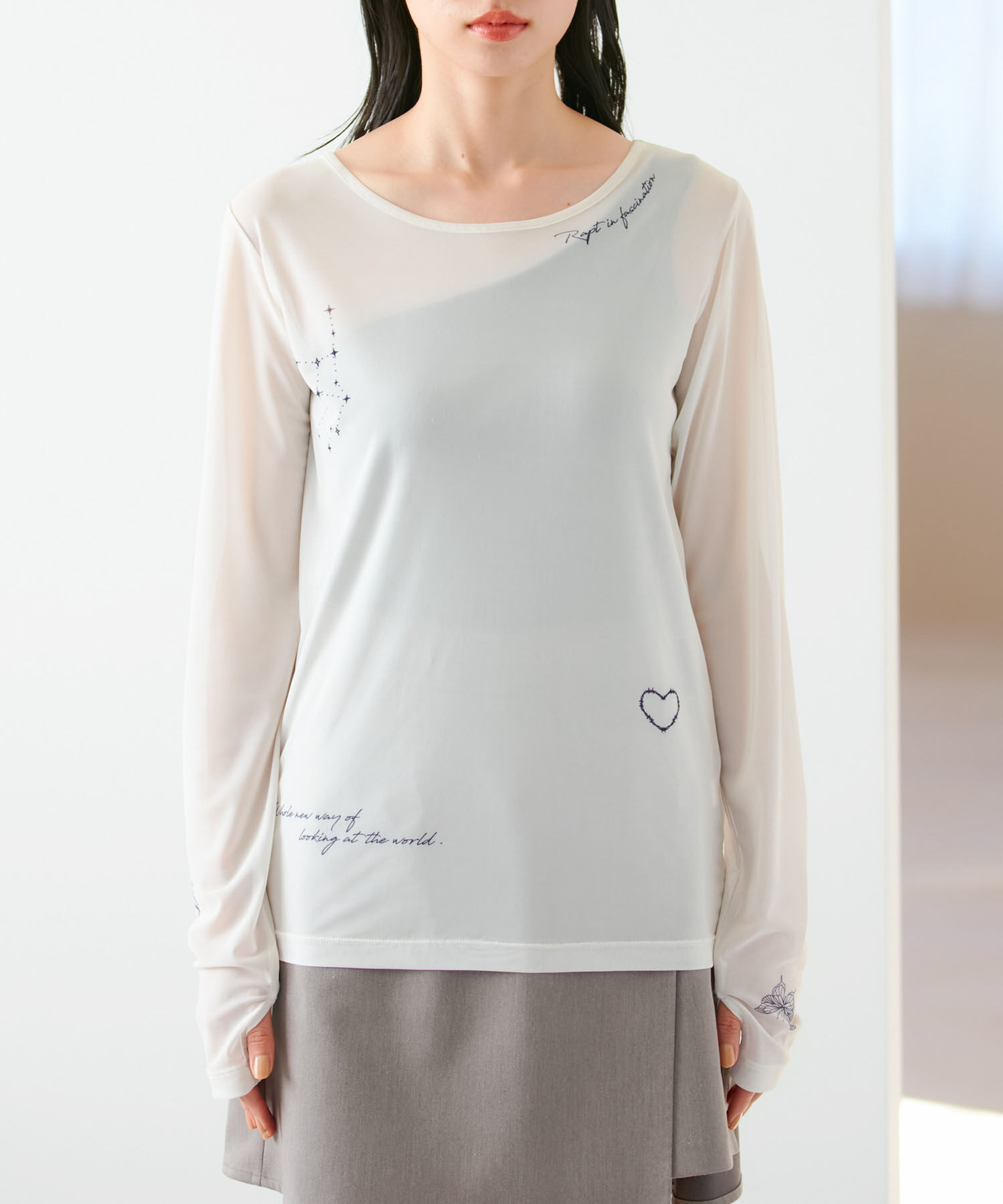 VIS「【洗える】シアータトゥートップス」|Tシャツ・カットソー|