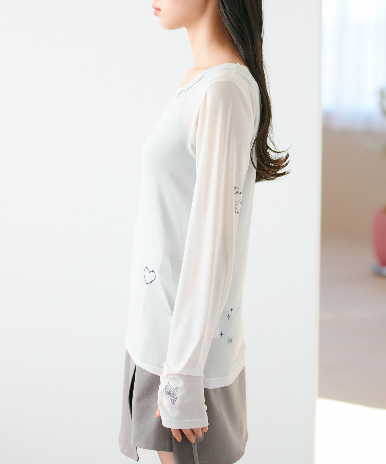 VIS「【洗える】シアータトゥートップス」|Tシャツ・カットソー|