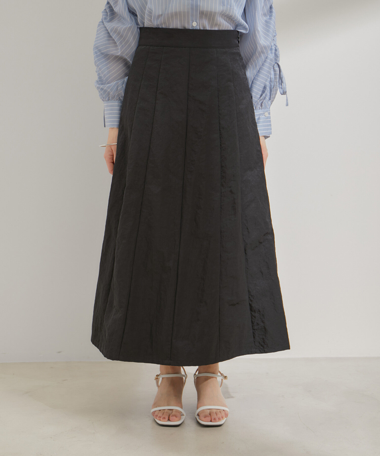 VIS「【セットアップ対応】ナイロンワッシャーAラインスカート【洗える】」|スカート|