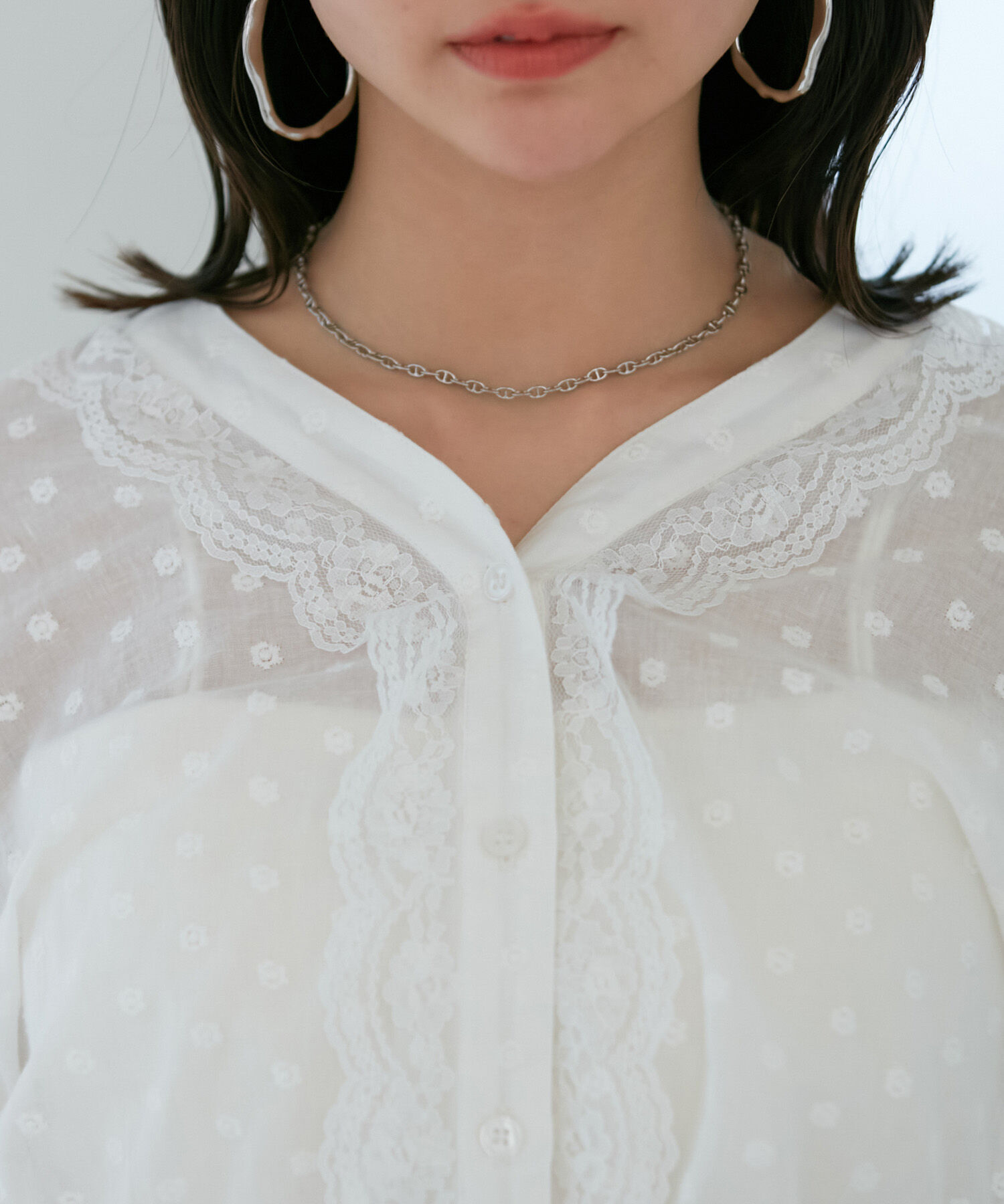 VIS「ドビーフラワーブラウス」|シャツ・ブラウス|