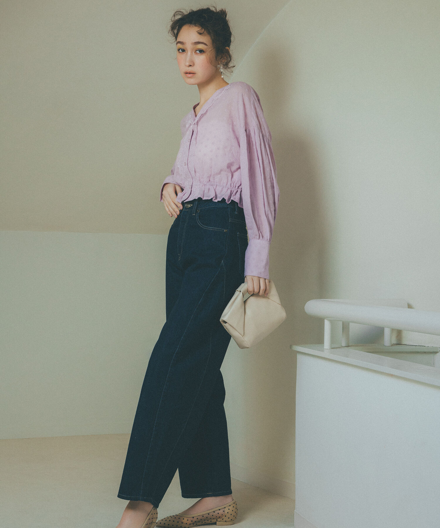 VIS「ドビーフラワーブラウス」|シャツ・ブラウス|