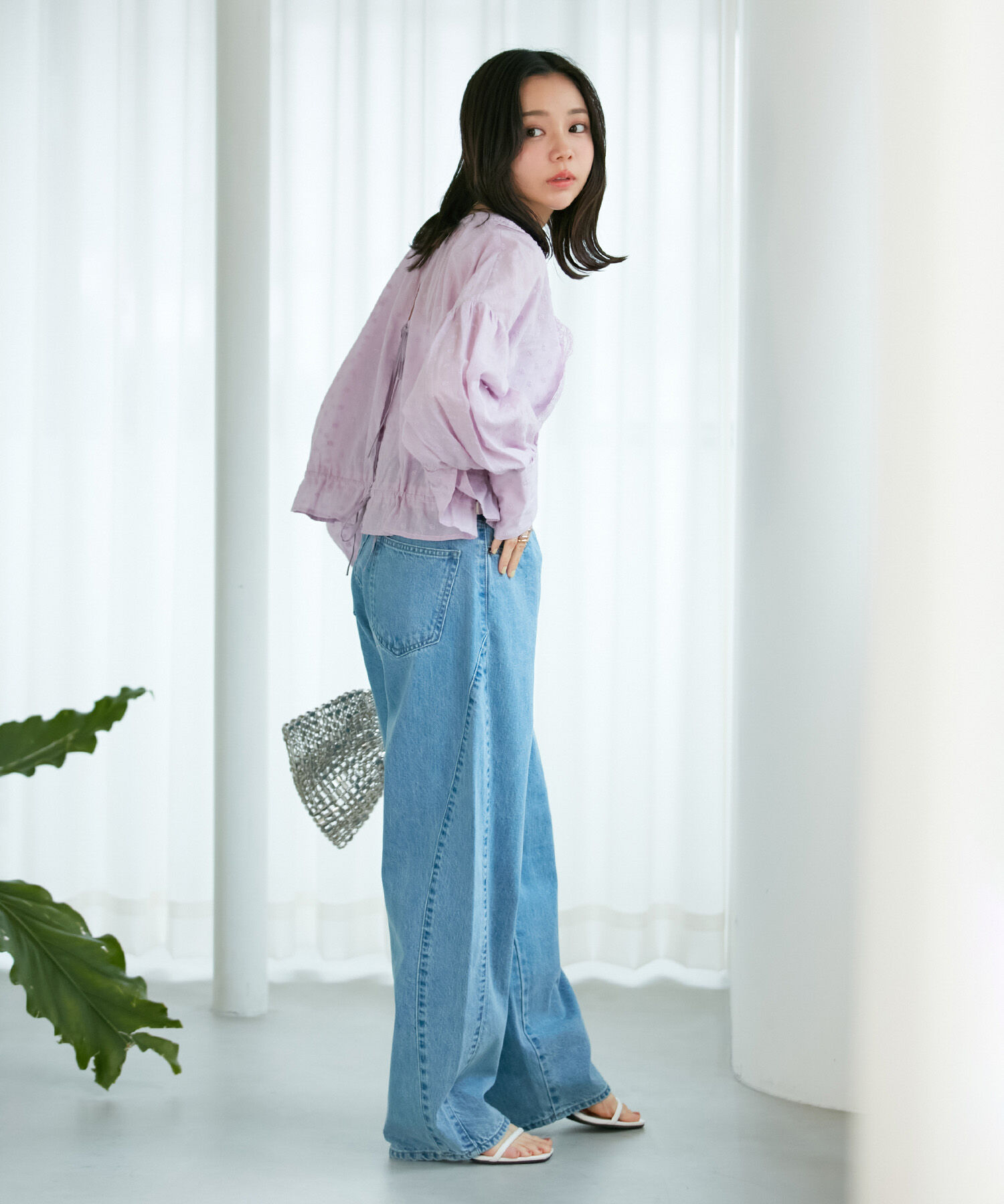 VIS「ドビーフラワーブラウス」|シャツ・ブラウス|