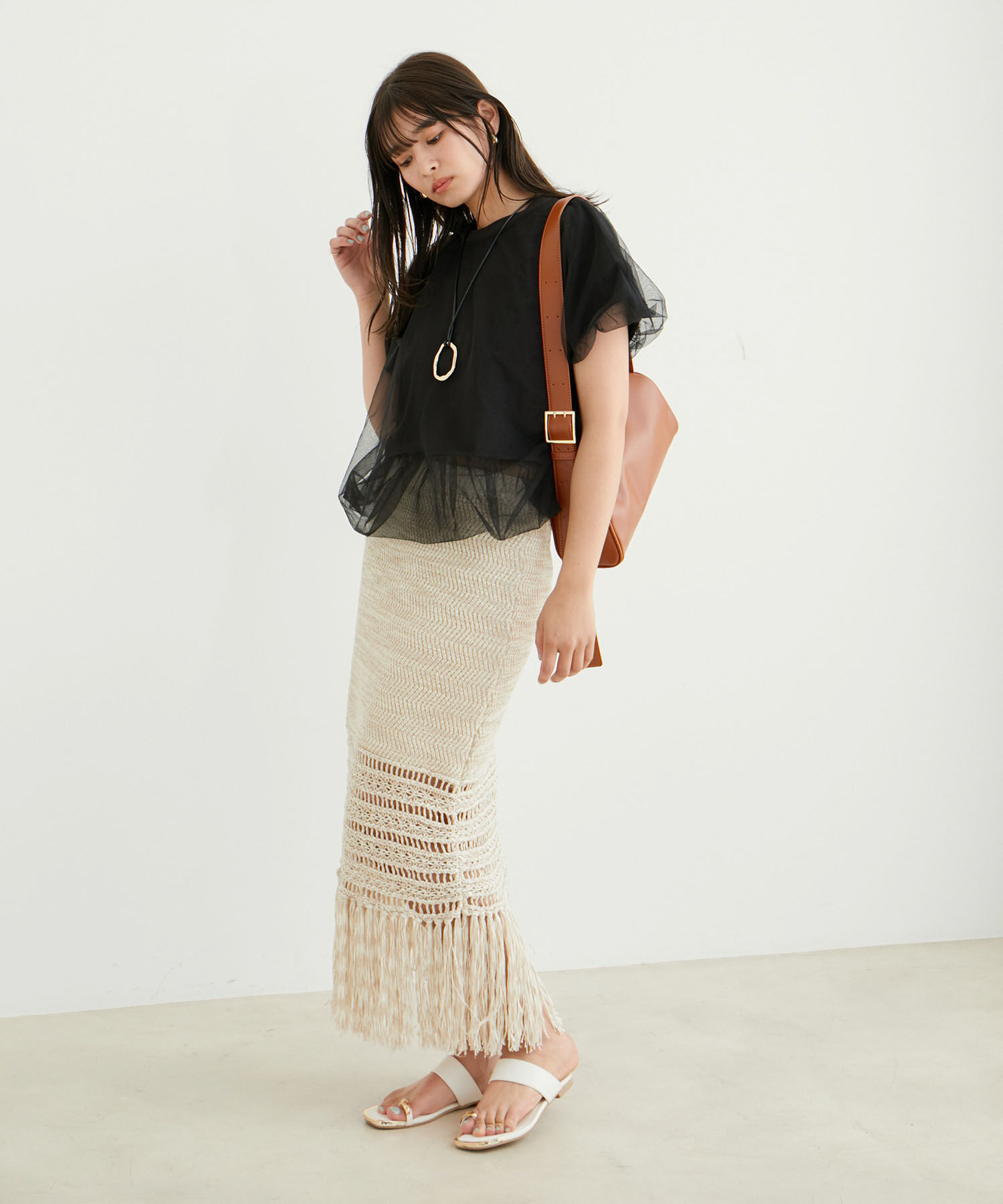 VIS「【2WAY】チュールリバーシブルプルオーバー」|Tシャツ・カットソー|