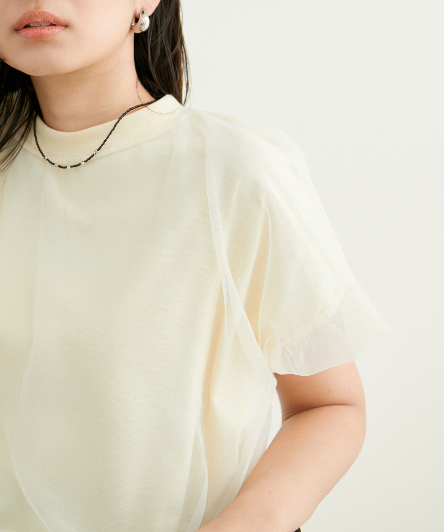 VIS「【2WAY】チュールリバーシブルプルオーバー」|Tシャツ・カットソー|