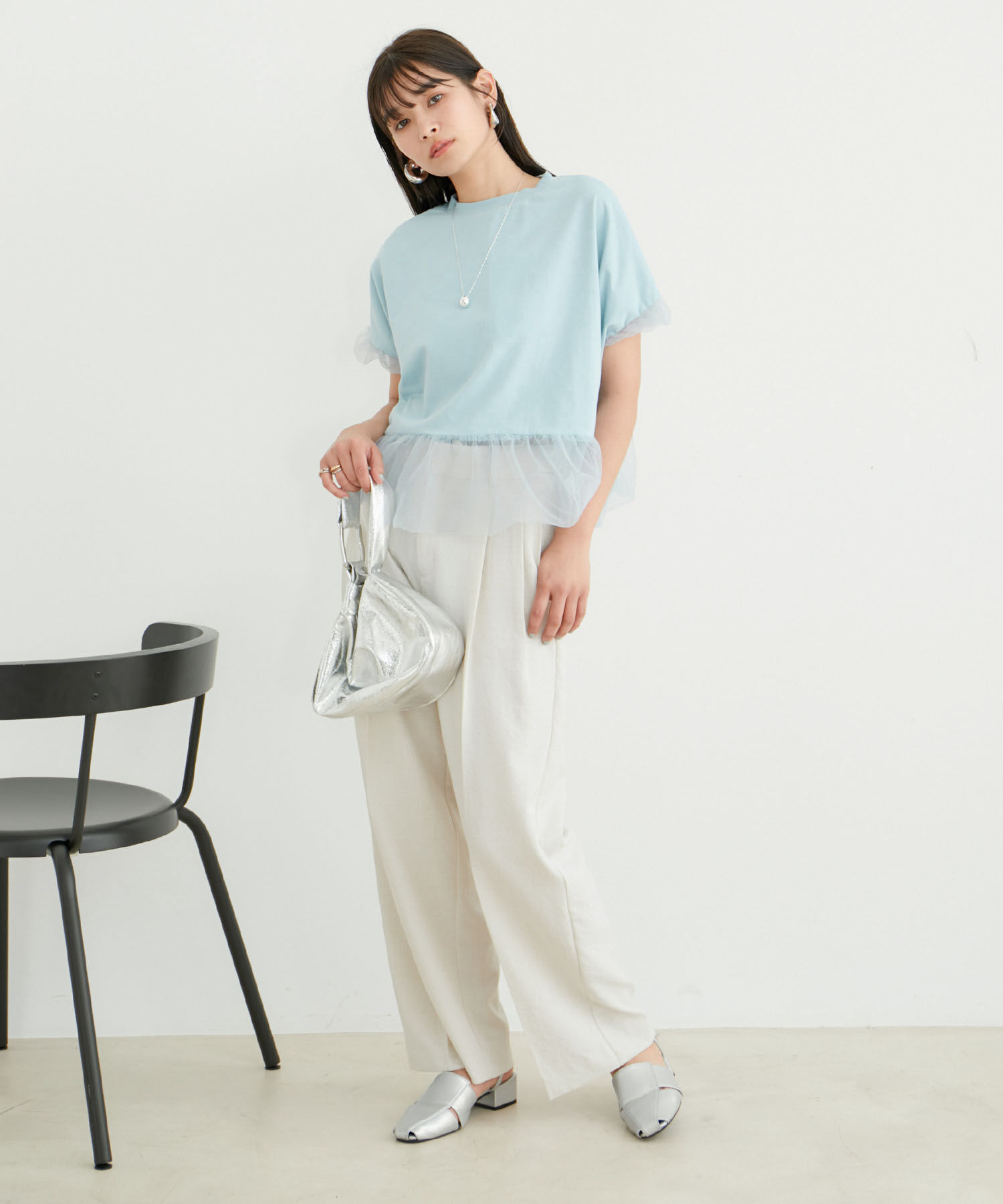 VIS「【2WAY】チュールリバーシブルプルオーバー」|Tシャツ・カットソー|