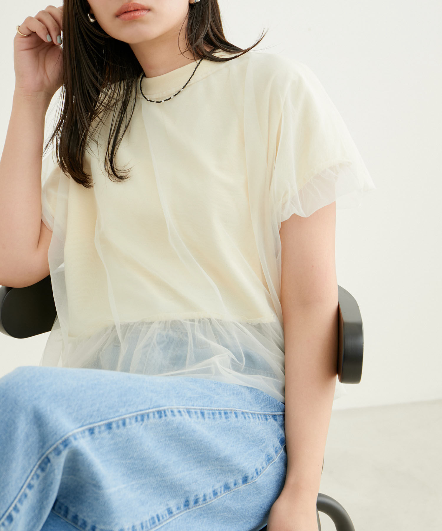 VIS「【2WAY】チュールリバーシブルプルオーバー」|Tシャツ・カットソー|キナリ系(17)