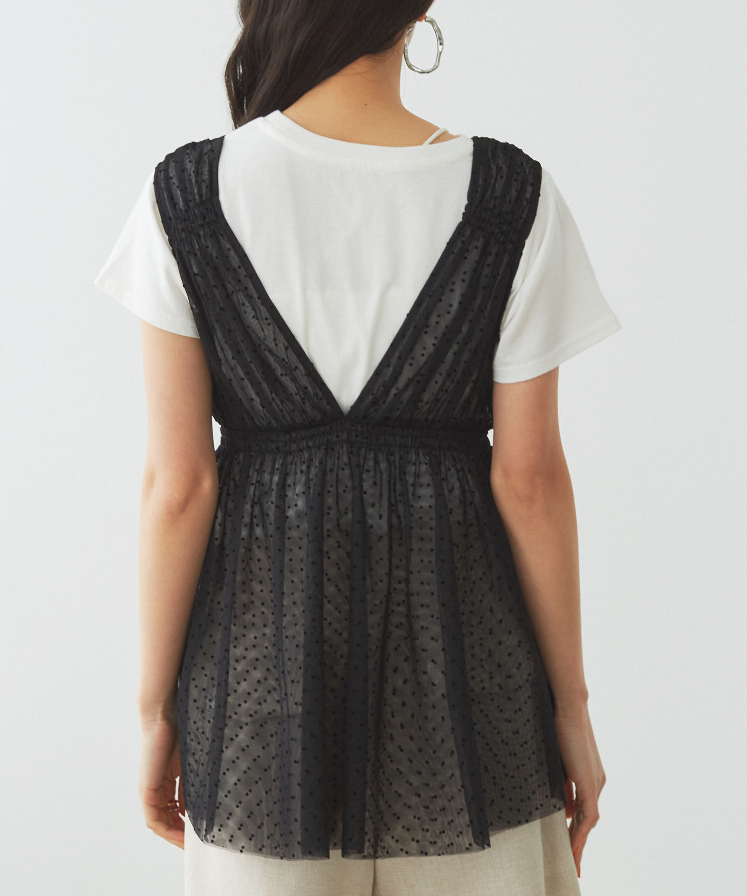 VIS「フロッキードットチュールチュニック」|シャツ・ブラウス|