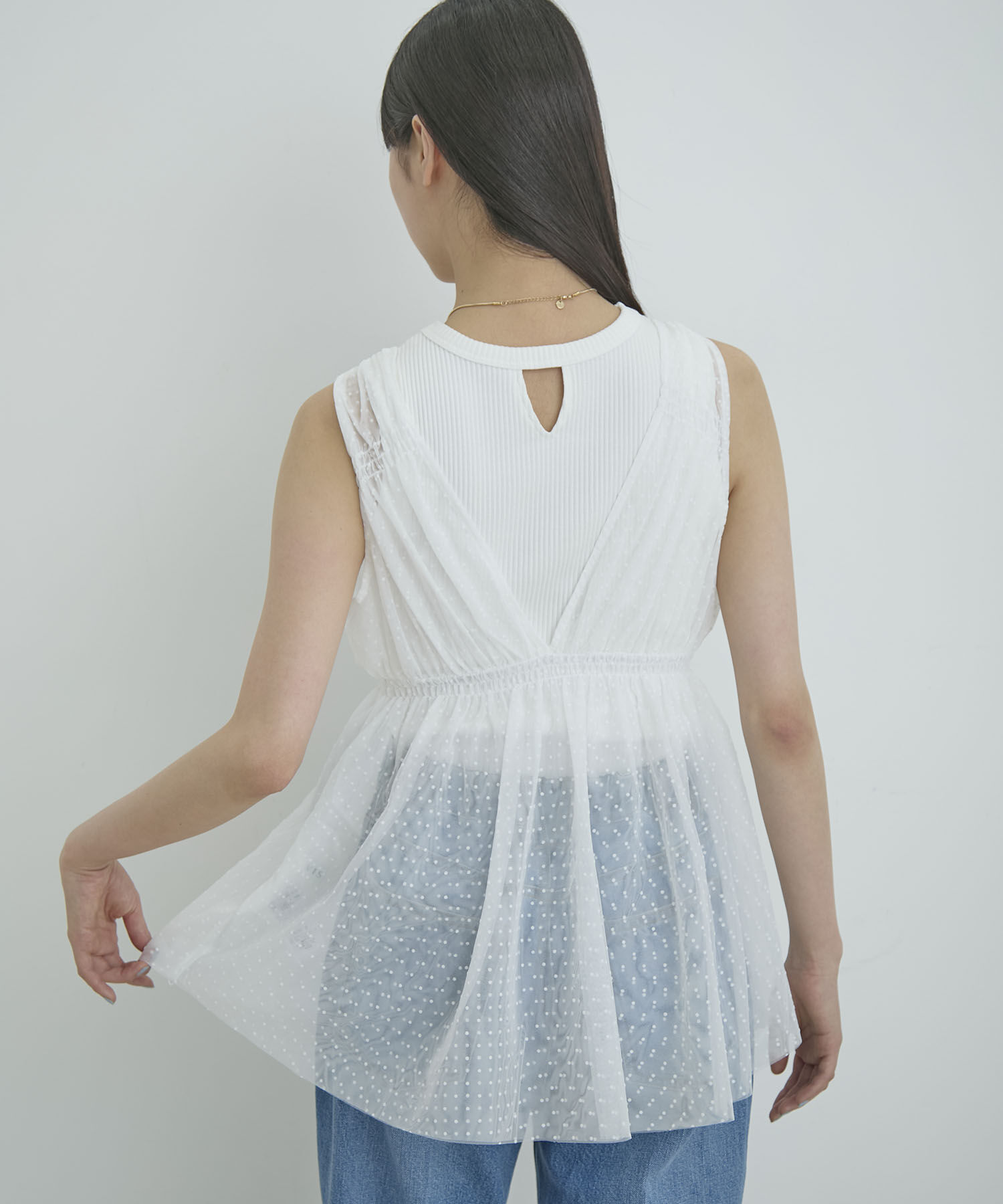 VIS「フロッキードットチュールチュニック」|シャツ・ブラウス|