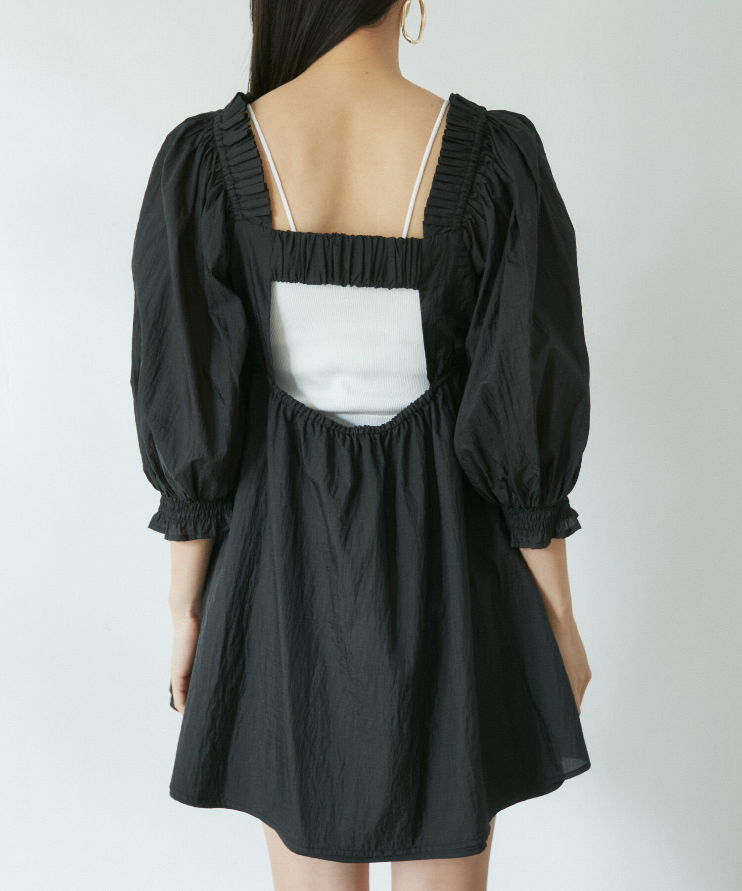 VIS「パフスリーブナイロンチュニックブラウス」|シャツ・ブラウス|