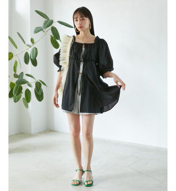 VIS「パフスリーブナイロンチュニックブラウス」|シャツ・ブラウス|