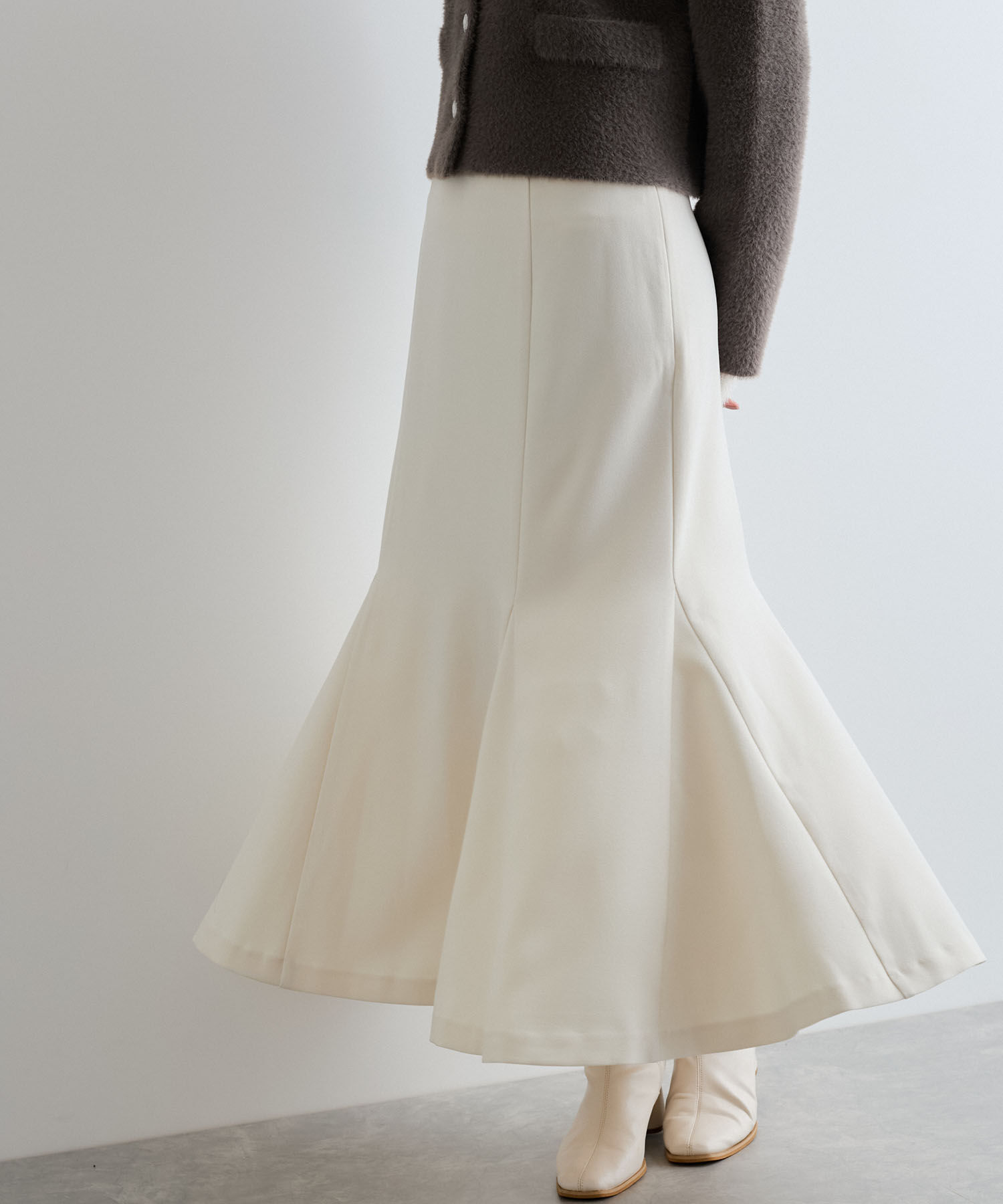 VIS「美easyウーリッシュバックレースアップマーメイドSK」|スカート|