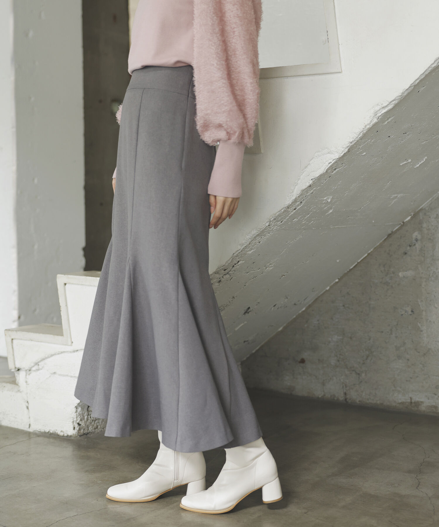 VIS「美easyウーリッシュバックレースアップマーメイドSK」|スカート|