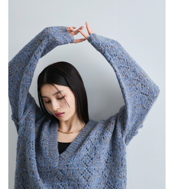 VIS「ミックスカラー深Vネックニット」|ニット・セーター|