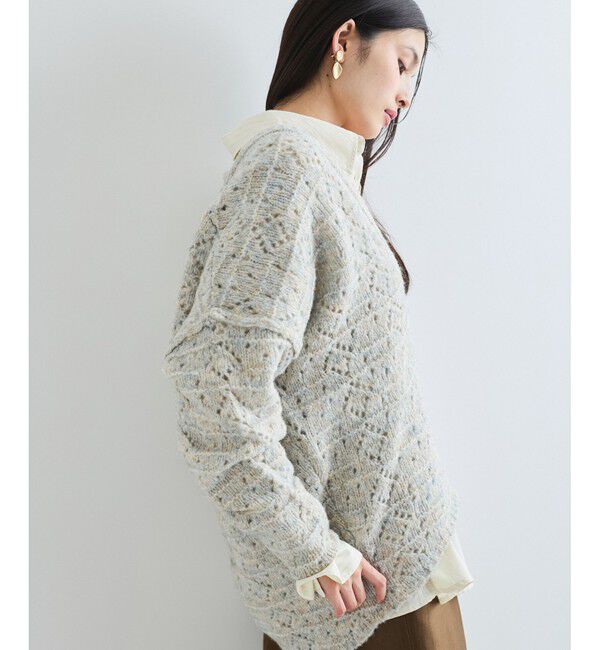 VIS「ミックスカラー深Vネックニット」|ニット・セーター|