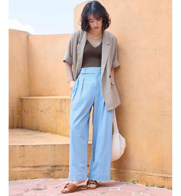 VIS「タックデザインリラックスデニムパンツ」|デニム|