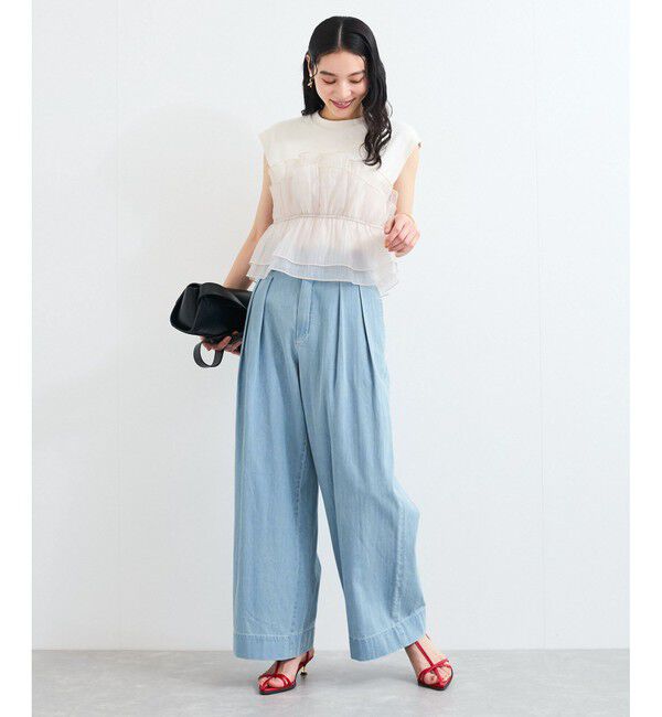 VIS「タックデザインリラックスデニムパンツ」|デニム|