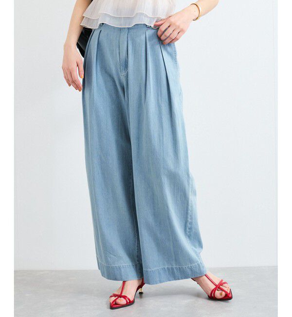 VIS「タックデザインリラックスデニムパンツ」|デニム|