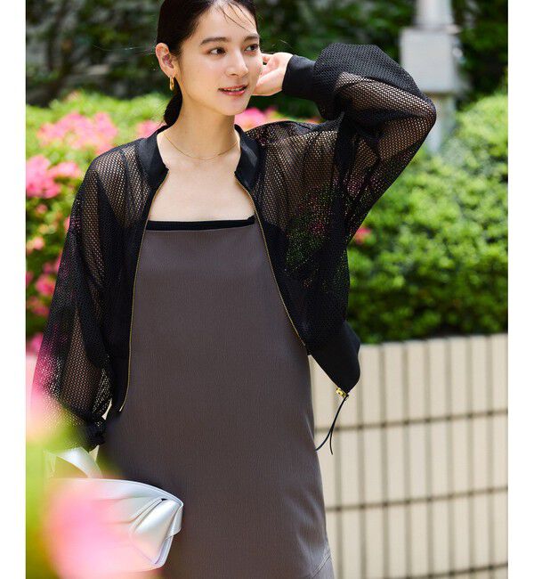 VIS「【WEB限定】ジップアップメッシュブルゾン/カーディガン」|カーディガン|