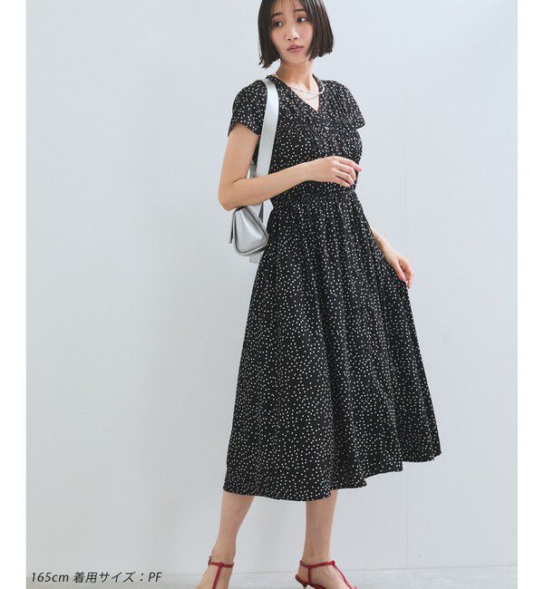 VIS「シャーリングデザインワンピース【WEB限定サイズ】」|ワンピース|