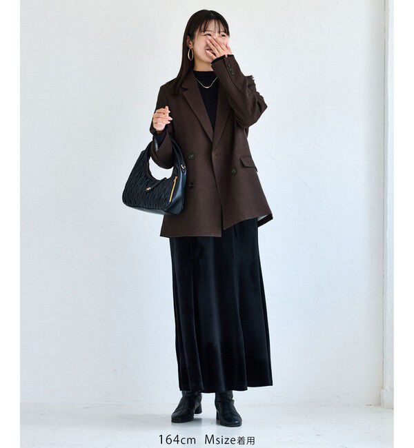 VIS「【美easy】ウーリッシュダブルブレストテーラードジャケット【セットアップ対応/洗える】」|テーラードジャケット|