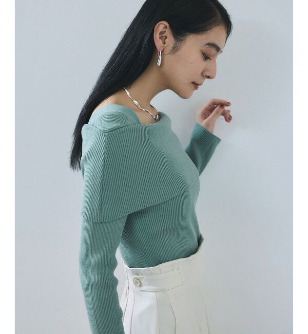 VIS「オフショルダーモチモチリブニット」|ニット・セーター|