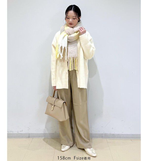 VIS「接結メタルボタンミニフェザーニットコート」|ノーカラージャケット|