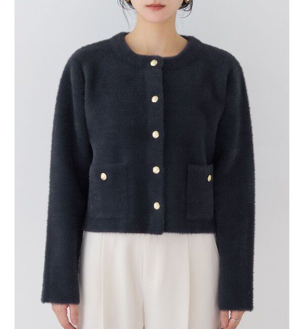 VIS「接結ミニフェザーニットジャケットカーディガン/一部WEB限定カラー」|カーディガン|