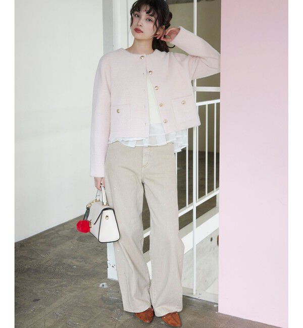 VIS「接結ミニフェザーニットジャケットカーディガン/一部WEB限定カラー」|カーディガン|