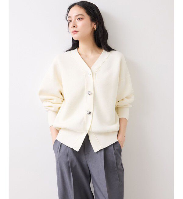 VIS「釦アクセントコクーンカーディガン」|カーディガン|オフホワイト(15)