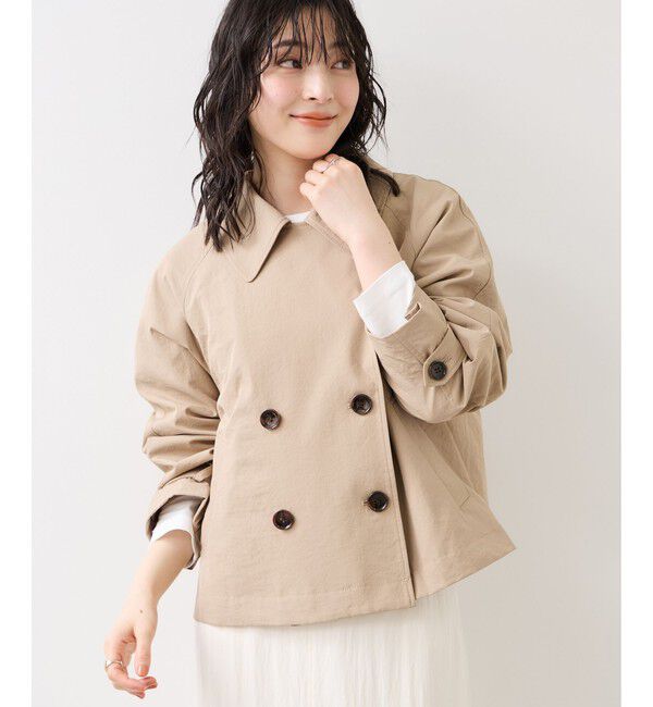 VIS「ショートトレンチコート/UVケア・撥水・花粉ガード」|トレンチコート|