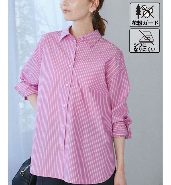 Rope&rsquo;Picnic「花粉ガード・防シワ/レギュラーシャツ」|シャツ・ブラウス|ローズピンク(64)