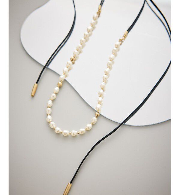 ROPE PICNIC PASSAGE「マルチWAYスエードコードパールネックレス」|ネックレス|