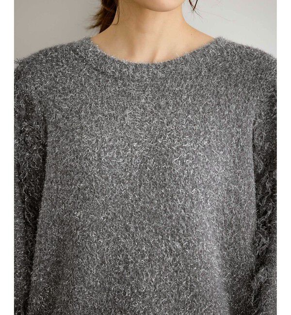 Rope&rsquo;Picnic「【emur/エミュール】ラメジャガードフリンジスリーブプルオーバー」|ニット・セーター|