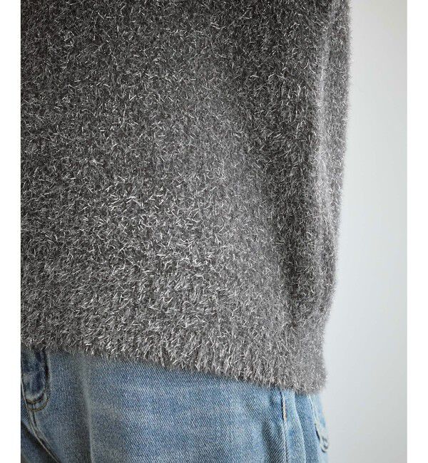 Rope&rsquo;Picnic「【emur/エミュール】ラメジャガードフリンジスリーブプルオーバー」|ニット・セーター|