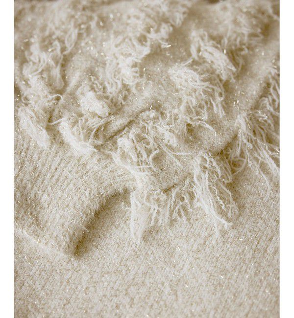 Rope&rsquo;Picnic「【emur/エミュール】ラメジャガードフリンジスリーブプルオーバー」|ニット・セーター|