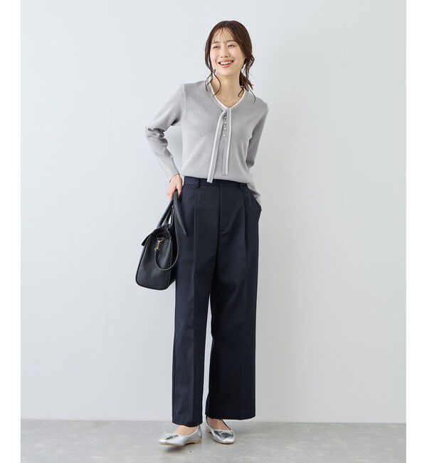 Rope&rsquo;Picnic「配色リボンパールニット」|ニット・セーター|