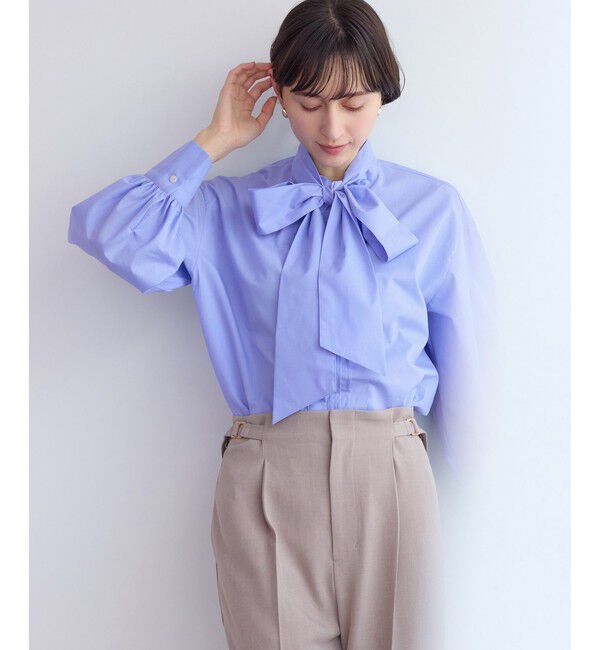 Rope&rsquo;Picnic「ボウタイリボンシャツ/花粉ガード・防シワ」|シャツ・ブラウス|