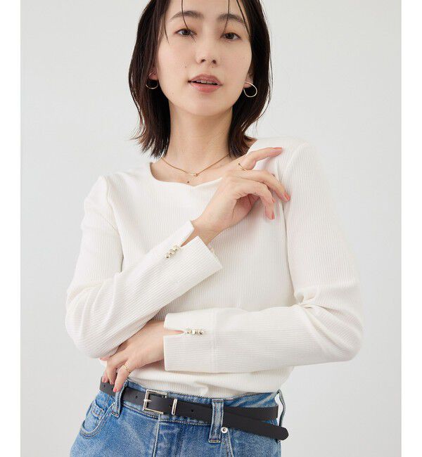 Rope&rsquo;Picnic「ハートネックリブジャケットインナー」|Tシャツ・カットソー|